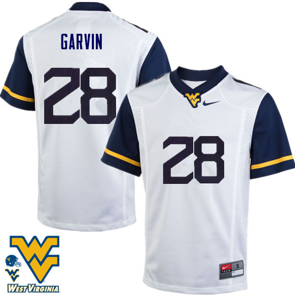 Men #28 Terence Garvin West Virginia Mountaineers College Football Jerseys-White - Click Image to Close